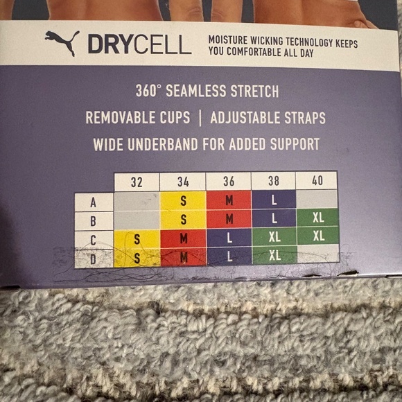 NWT PUMA 2PACK SEAMLESS SPORTS BRA SIZE LARGE - Picture 3 of 10